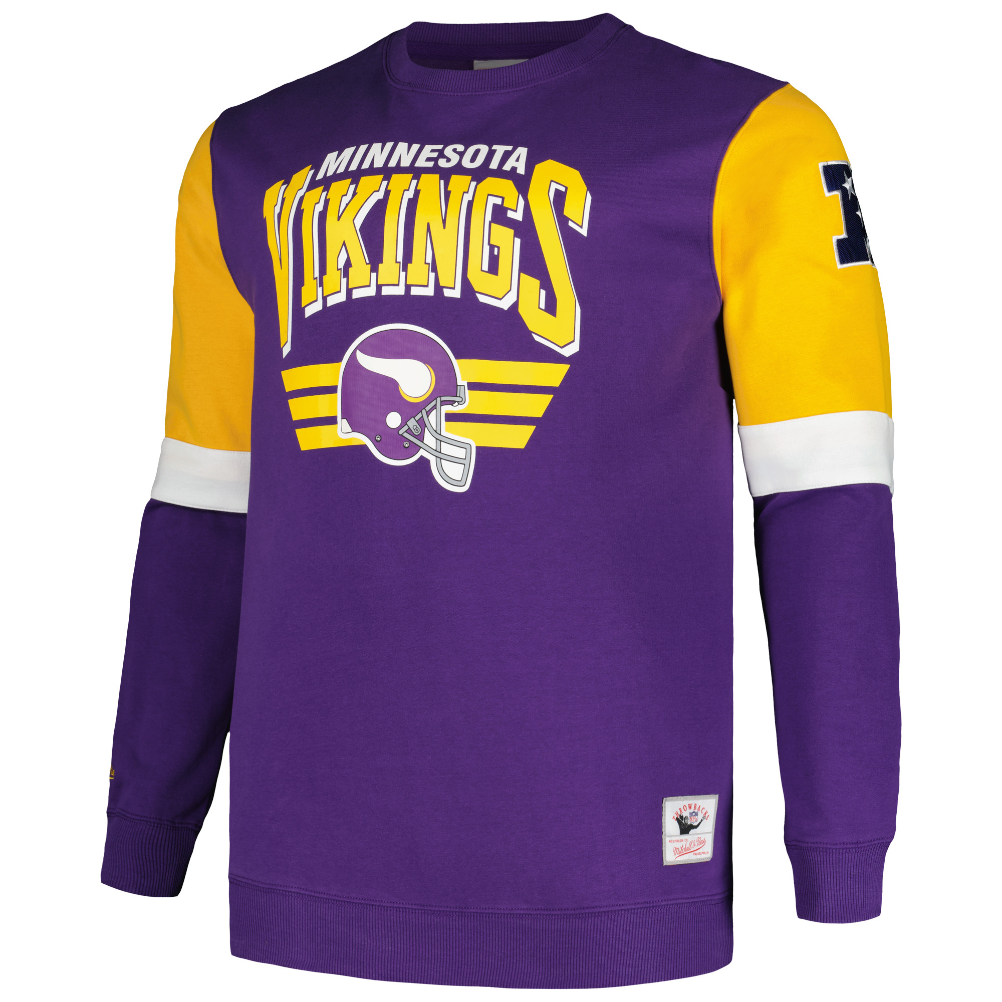 Men's Mitchell & Ness Purple Minnesota Vikings Big & Tall Fleece Pullover Sweatshirt - Image 3