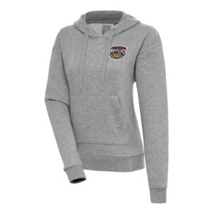 Women's Antigua  Heather Gray Wisconsin Timber Rattlers Victory Pullover Hoodie