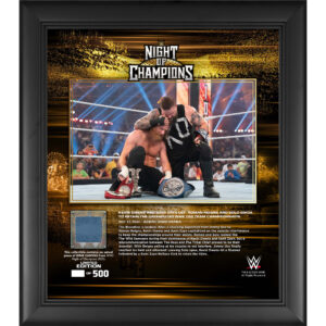 Kevin Owens & Sami Zayn WWE Framed 15" x 17" 2023 Night of Champions Collage with a Piece of Match-Used Canvas - Limited Edition of 500