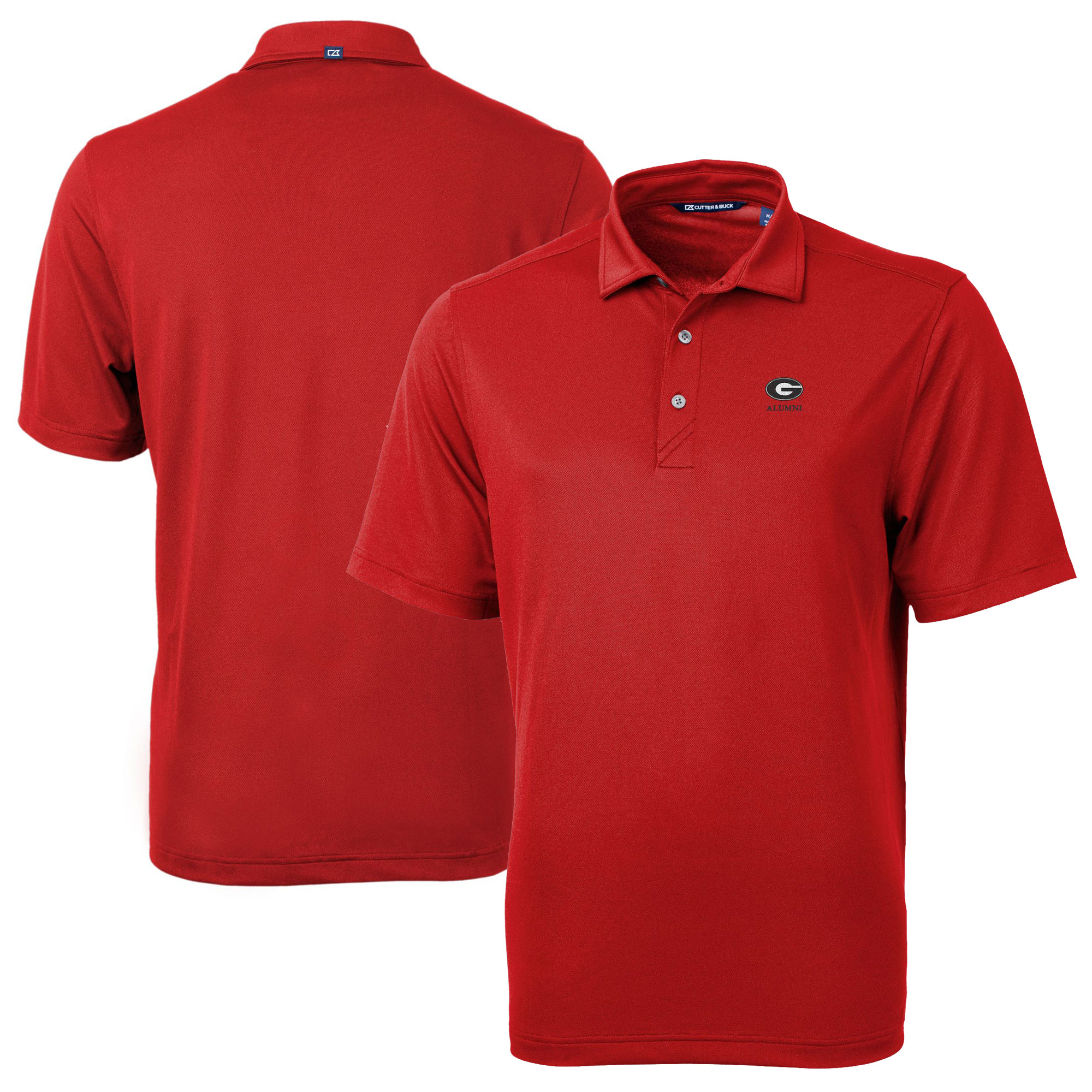 Men's Cutter & Buck Red Georgia Bulldogs Alumni Logo Virtue Eco Pique Recycled Polo