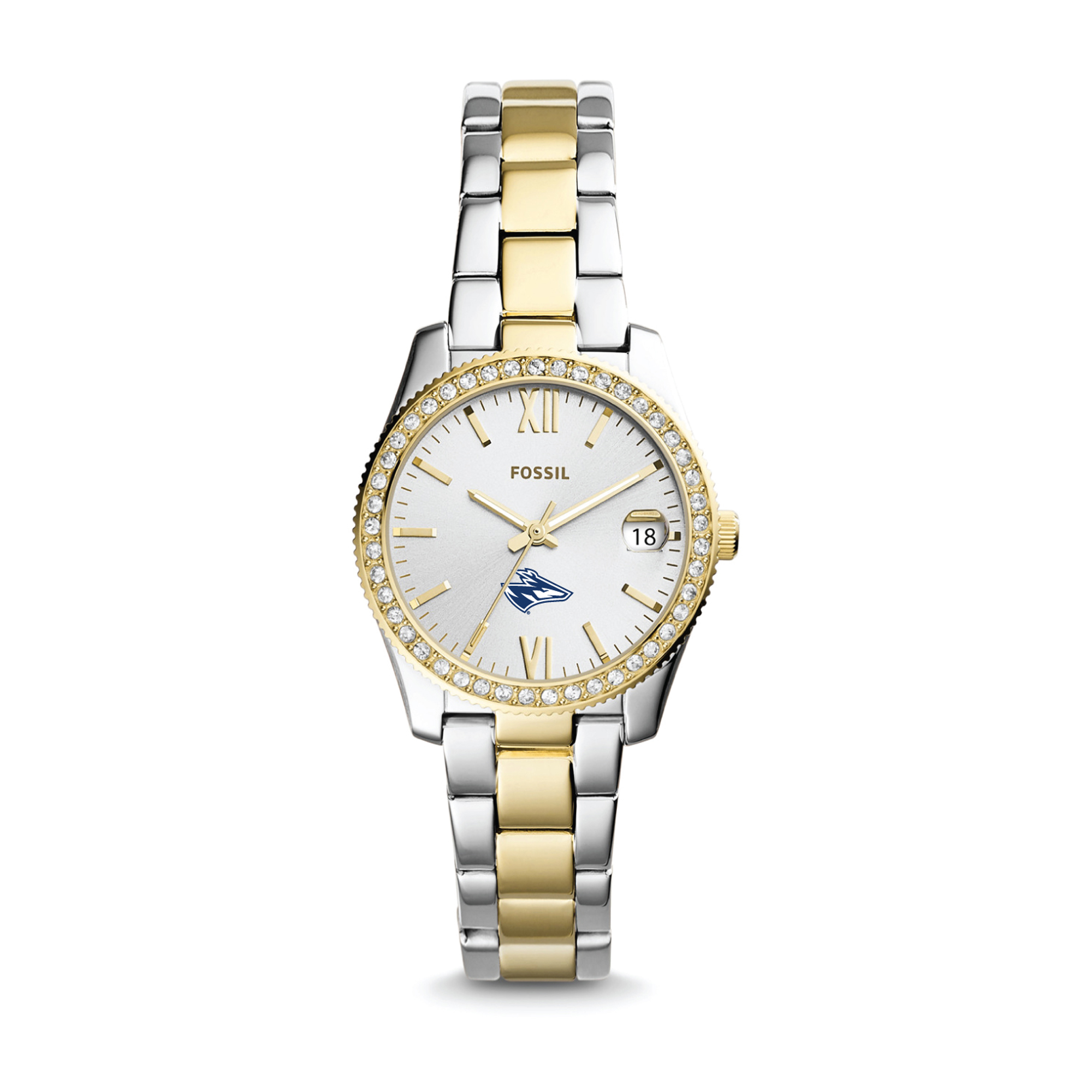 Women's Fossil Silver/Gold Nebraska-Kearney Lopers Scarlette Mini Two-Tone Stainless Steel Watch