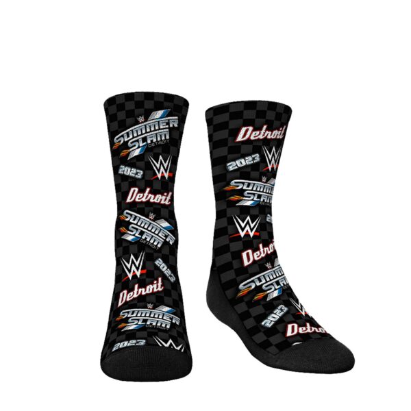 Youth Rock Em Socks Black SummerSlam 2023 All-Over Crew Socks