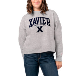 Women's League Collegiate Wear  Ash Xavier Musketeers 1636 Boxy Pullover Sweatshirt