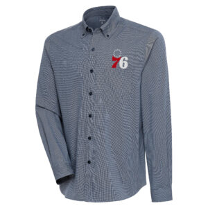 Men's Antigua  Navy Philadelphia 76ers Compression Button-Down Shirt