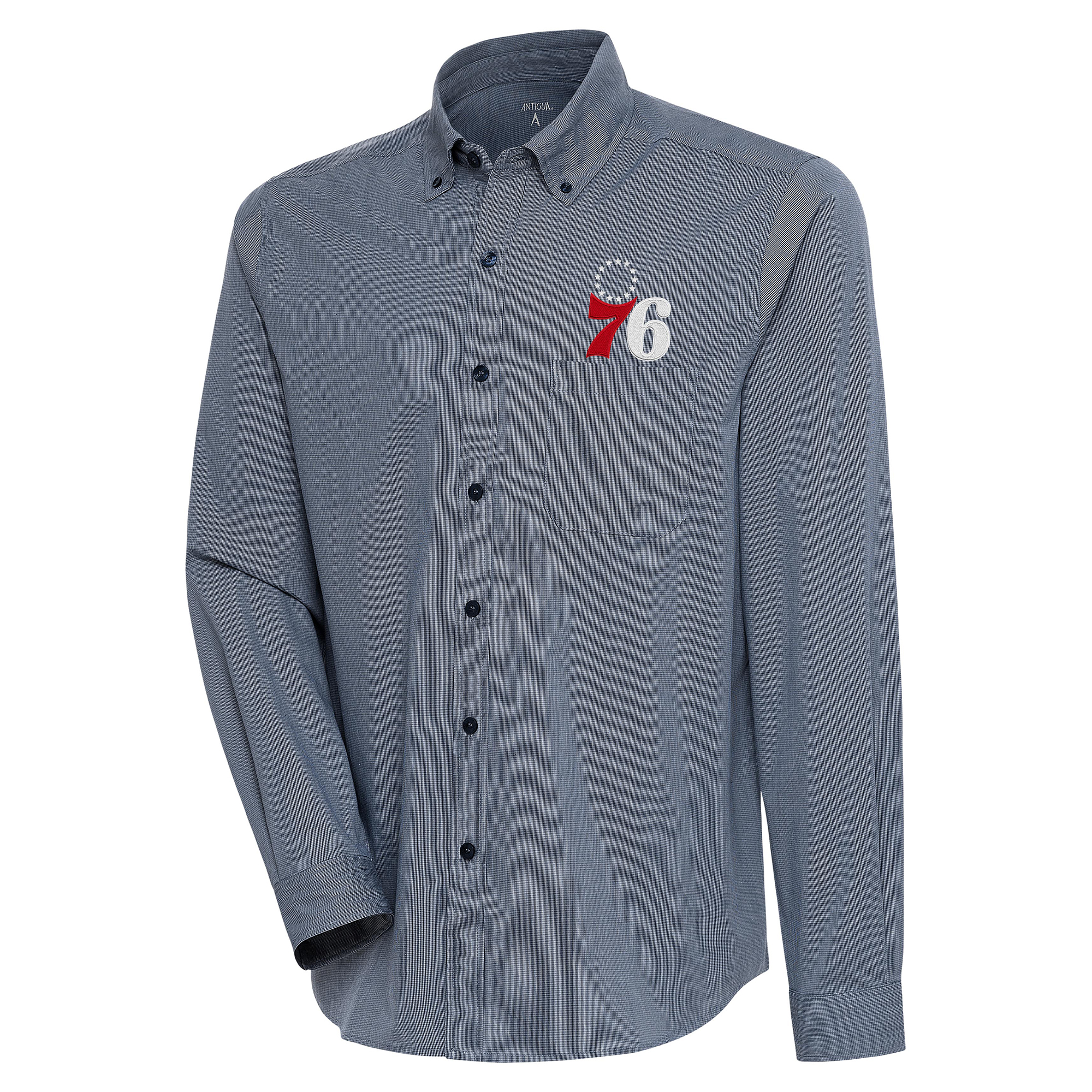 Men's Antigua Navy Philadelphia 76ers Compression Button-Down Shirt