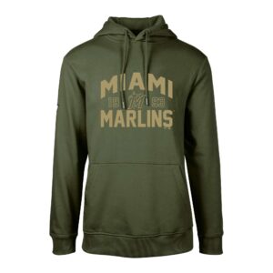 Men's Levelwear  Green Miami Marlins Podium Line Up Pullover Hoodie