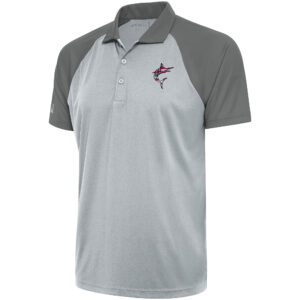 Men's Antigua  Silver/Steel Miami Marlins Patriotic Nova Polo