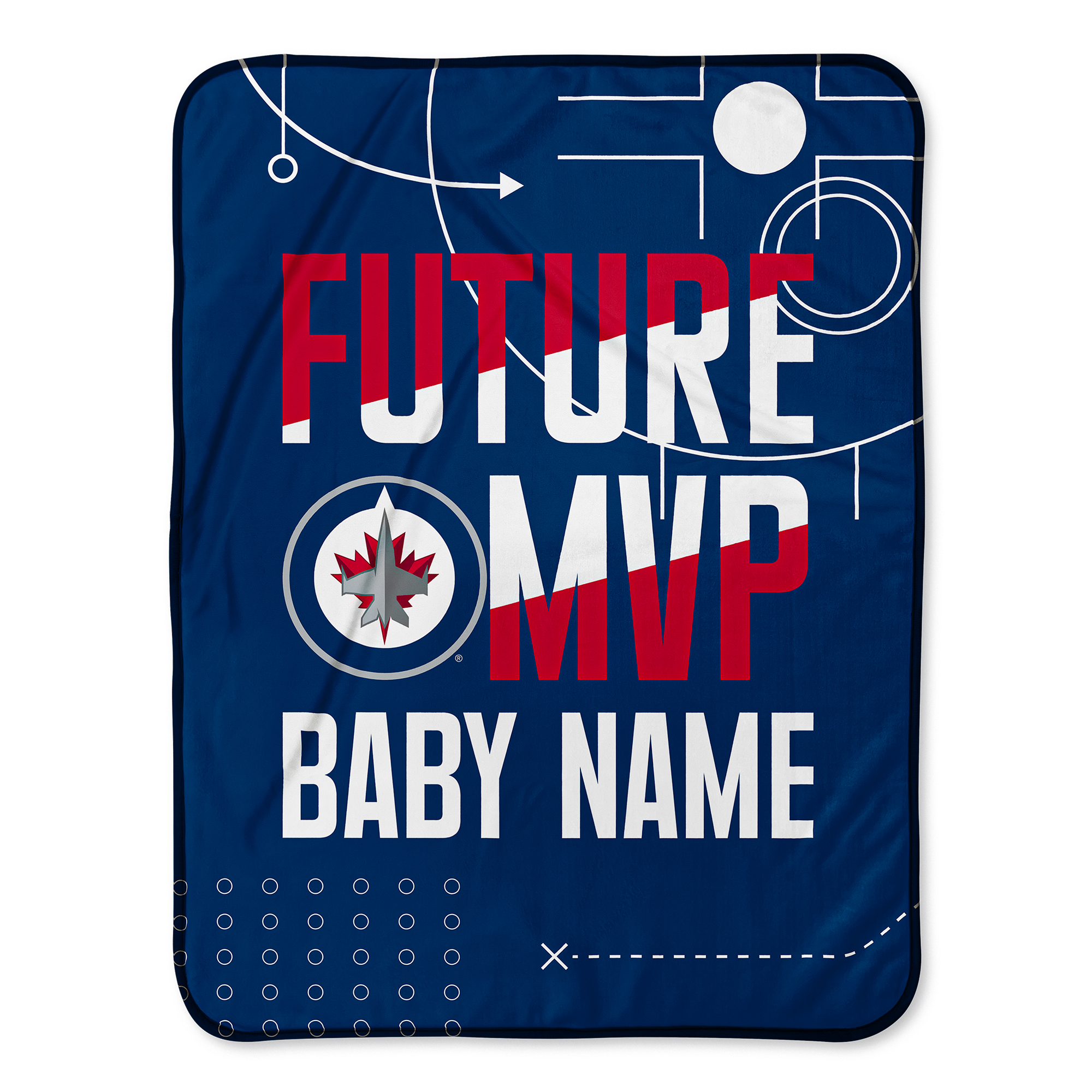 Chad & Jake Winnipeg Jets 30" x 40" Personalized Baby Blanket - Image 2