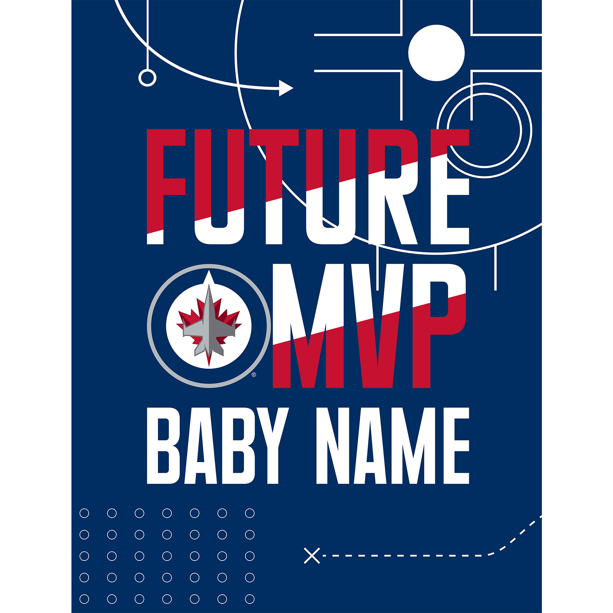 Chad & Jake Winnipeg Jets 30" x 40" Personalized Baby Blanket - Image 7
