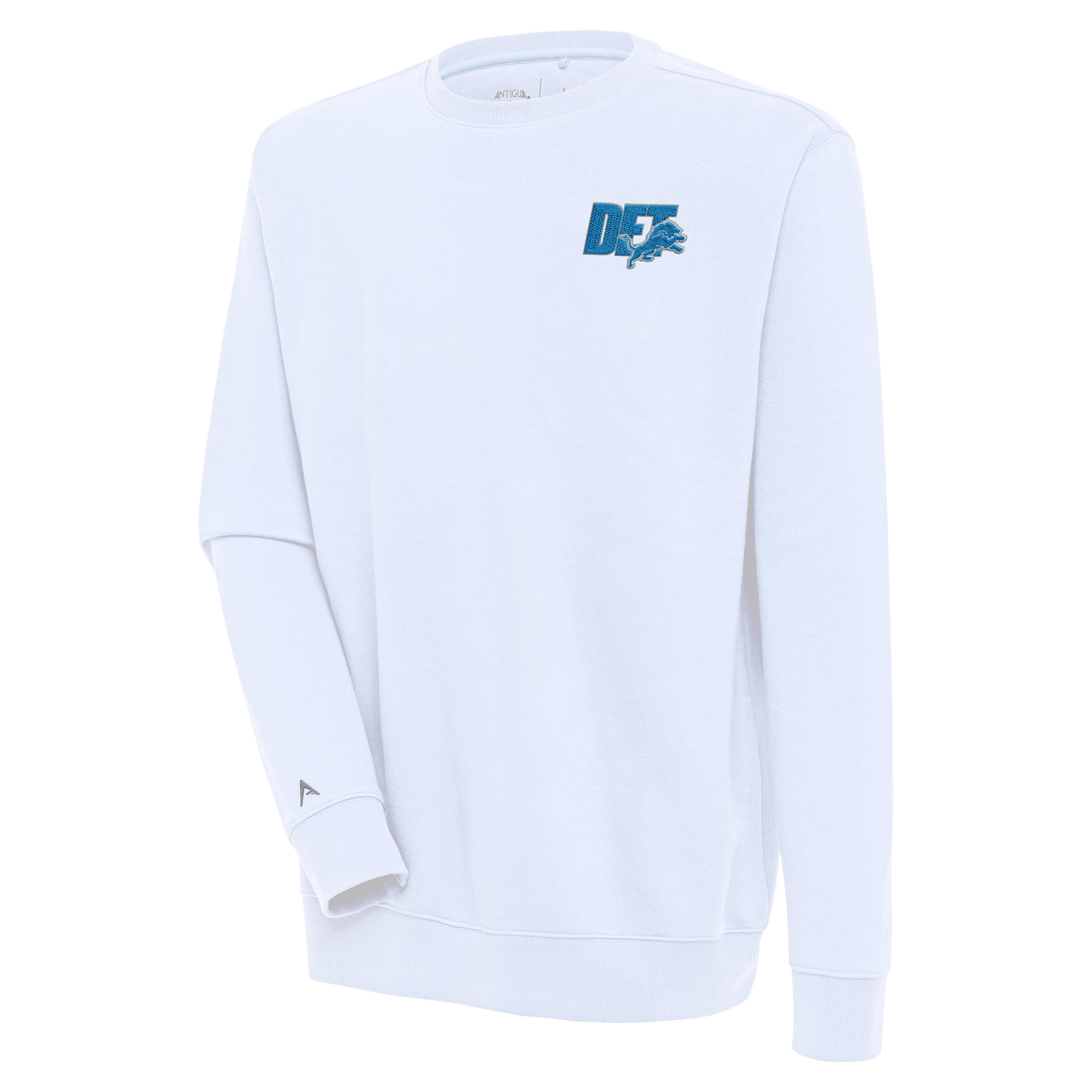 Men's Antigua White Detroit Lions Victory Pullover Sweatshirt