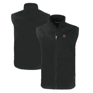 Men's Cutter & Buck  Black Miami University RedHawks Big & Tall Charter Eco Full-Zip Vest