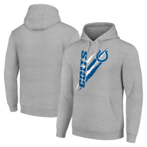 Unisex Starter Heather Gray Indianapolis Colts Color Scratch Fleece Pullover Hoodie