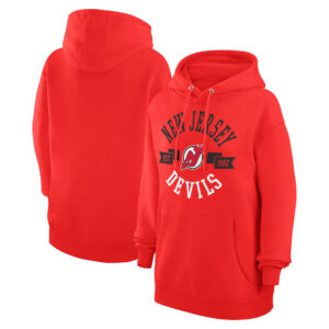Women's G-III 4Her by Carl Banks Red New Jersey Devils City Graphic Fleece Pullover Hoodie
