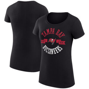 Women's G-III 4Her by Carl Banks Black Tampa Bay Buccaneers City Team Graphic Lightweight Fitted Crewneck T-Shirt