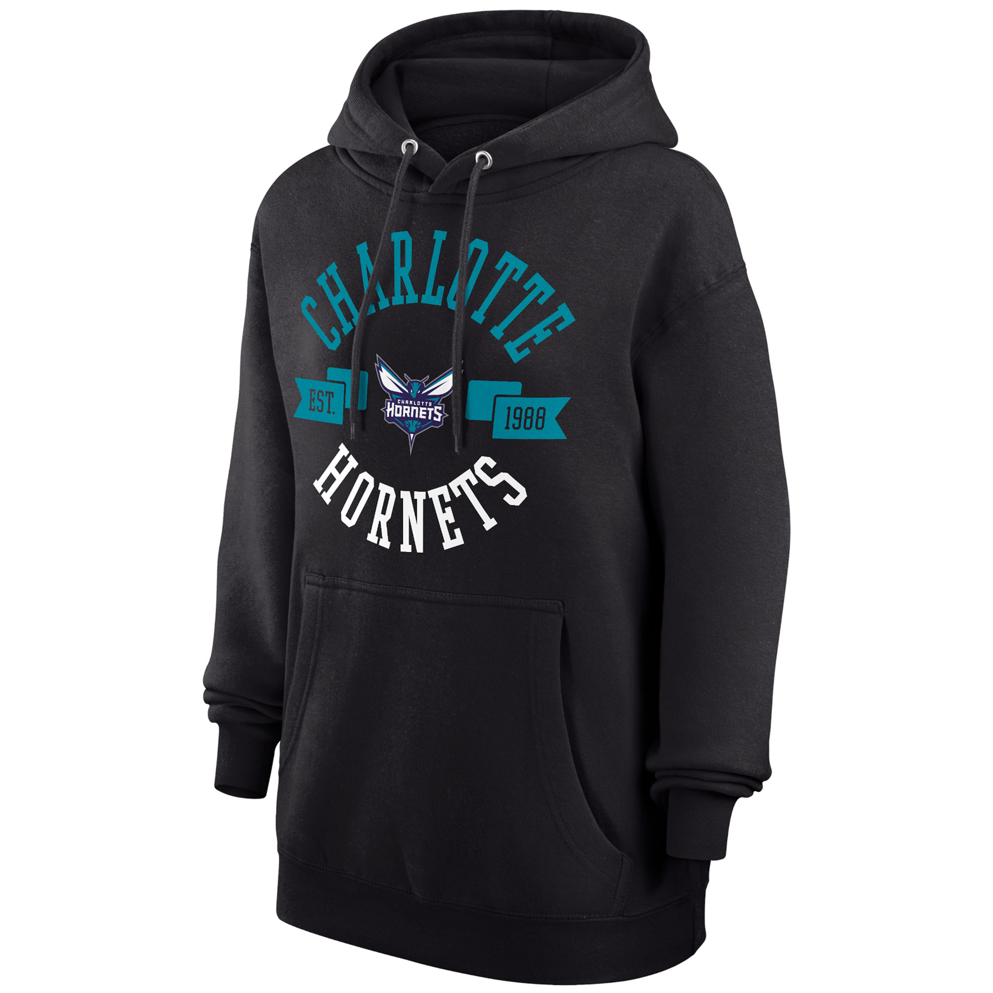 Women's G-III 4Her by Carl Banks Black Charlotte Hornets City Pullover Hoodie - Image 3