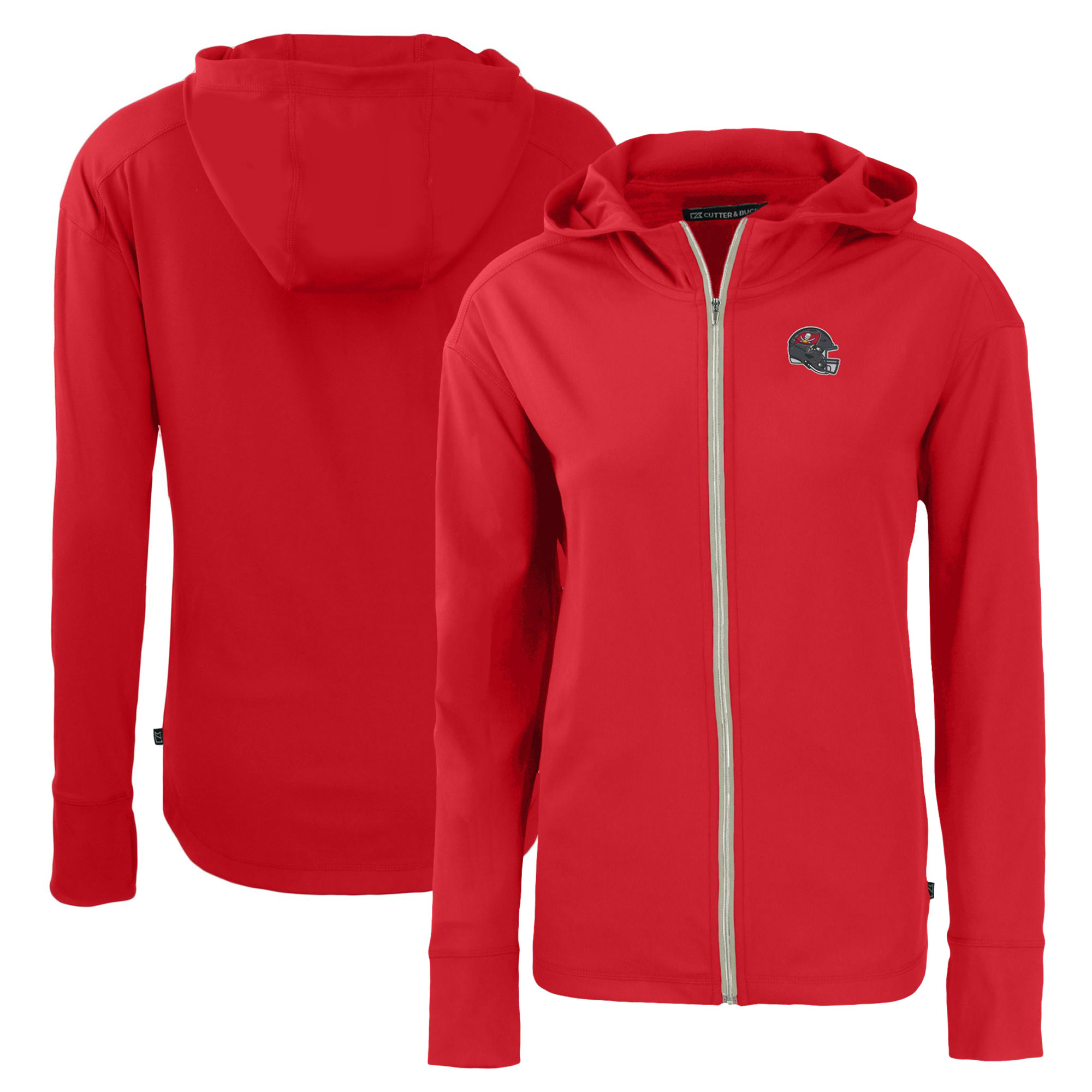 Women's Cutter & Buck Red Tampa Bay Buccaneers Helmet Daybreak Eco Recycled Full-Zip Hoodie - Image 5
