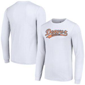 Men's Starter White Denver Broncos Tailsweep Long Sleeve T-Shirt