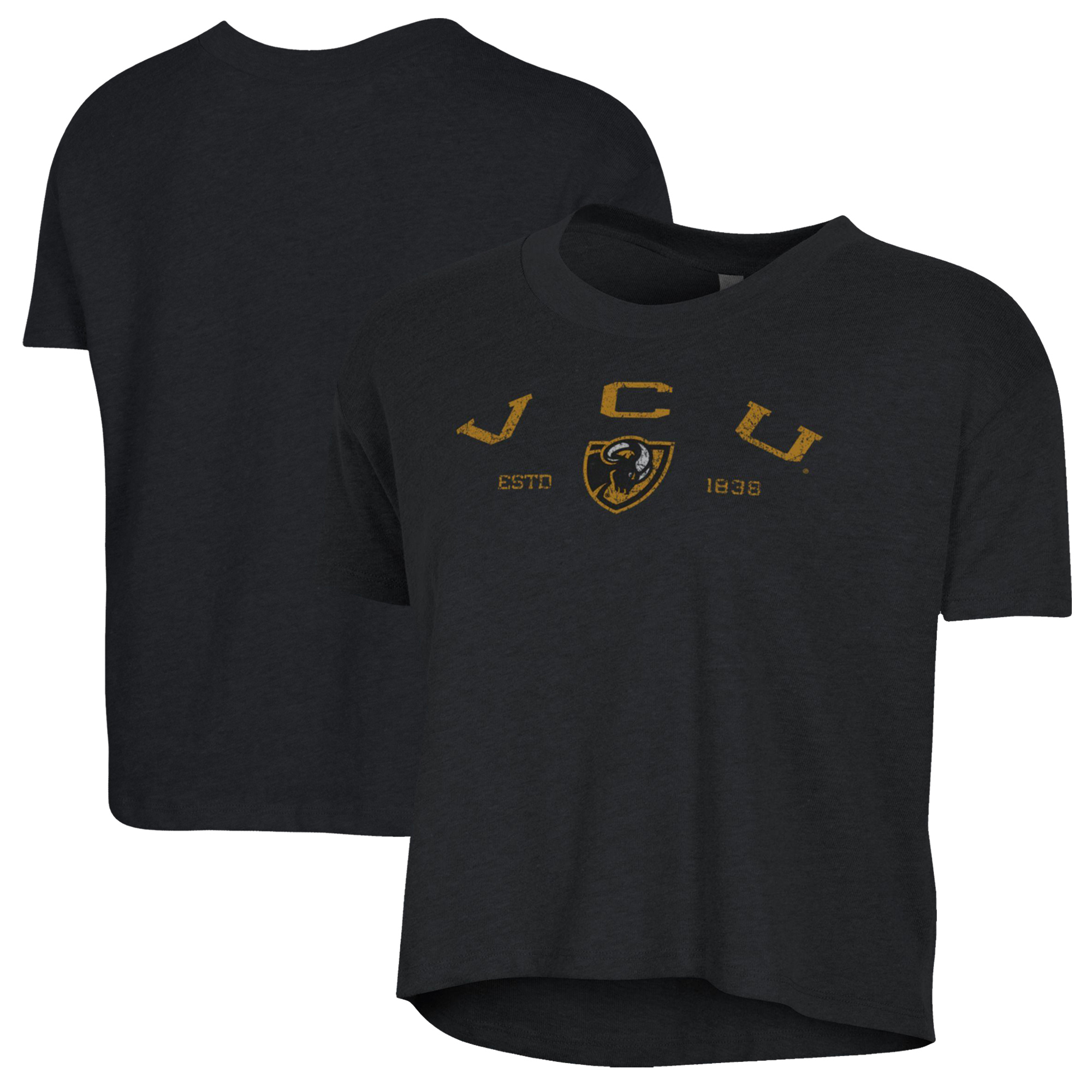 Women's Alternative Apparel Black VCU Rams Retro Jersey Headliner Cropped T-Shirt