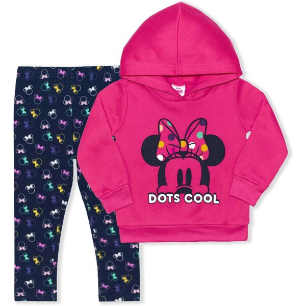 Toddler Minnie Mouse Pink/Navy Pullover Hoodie & Leggings Set