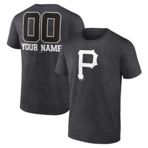 Men's Charcoal Pittsburgh Pirates Personalized Monochrome Name & Number T-Shirt