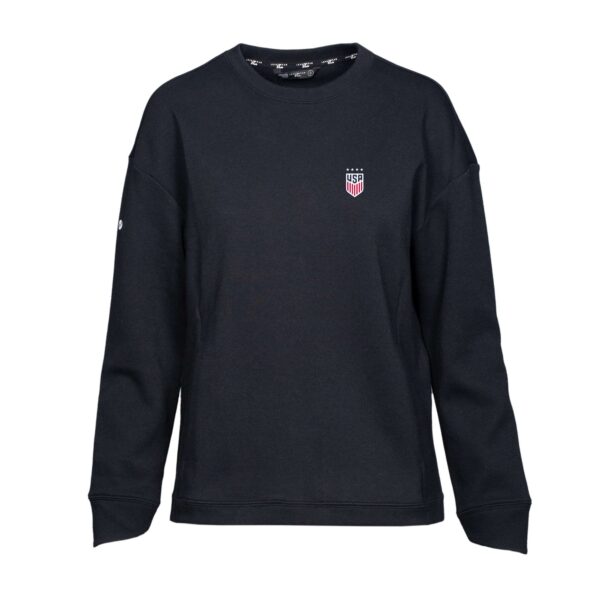 Women's Levelwear  Black USWNT Fiona Crew Neck Sweatshirt