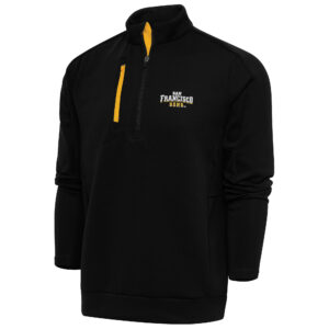 Men's Antigua  Black/Gold San Francisco Dons Generation Quarter-Zip Pullover Top