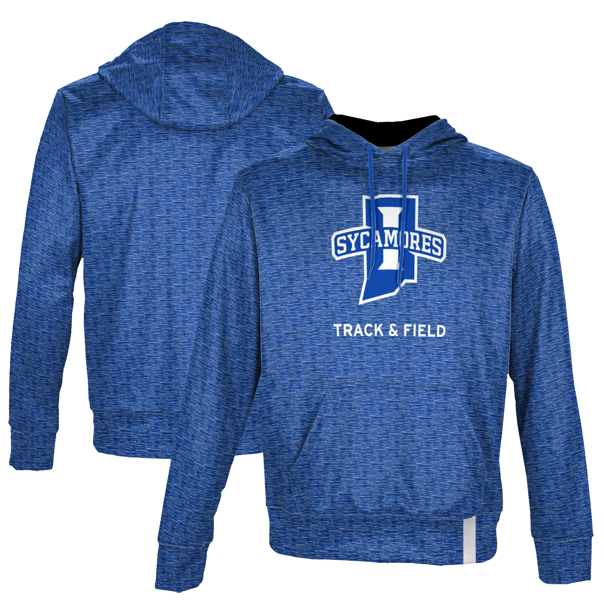 Men's ProSphere Royal Indiana State Sycamores Track & Field Logo Pullover Hoodie - Image 2