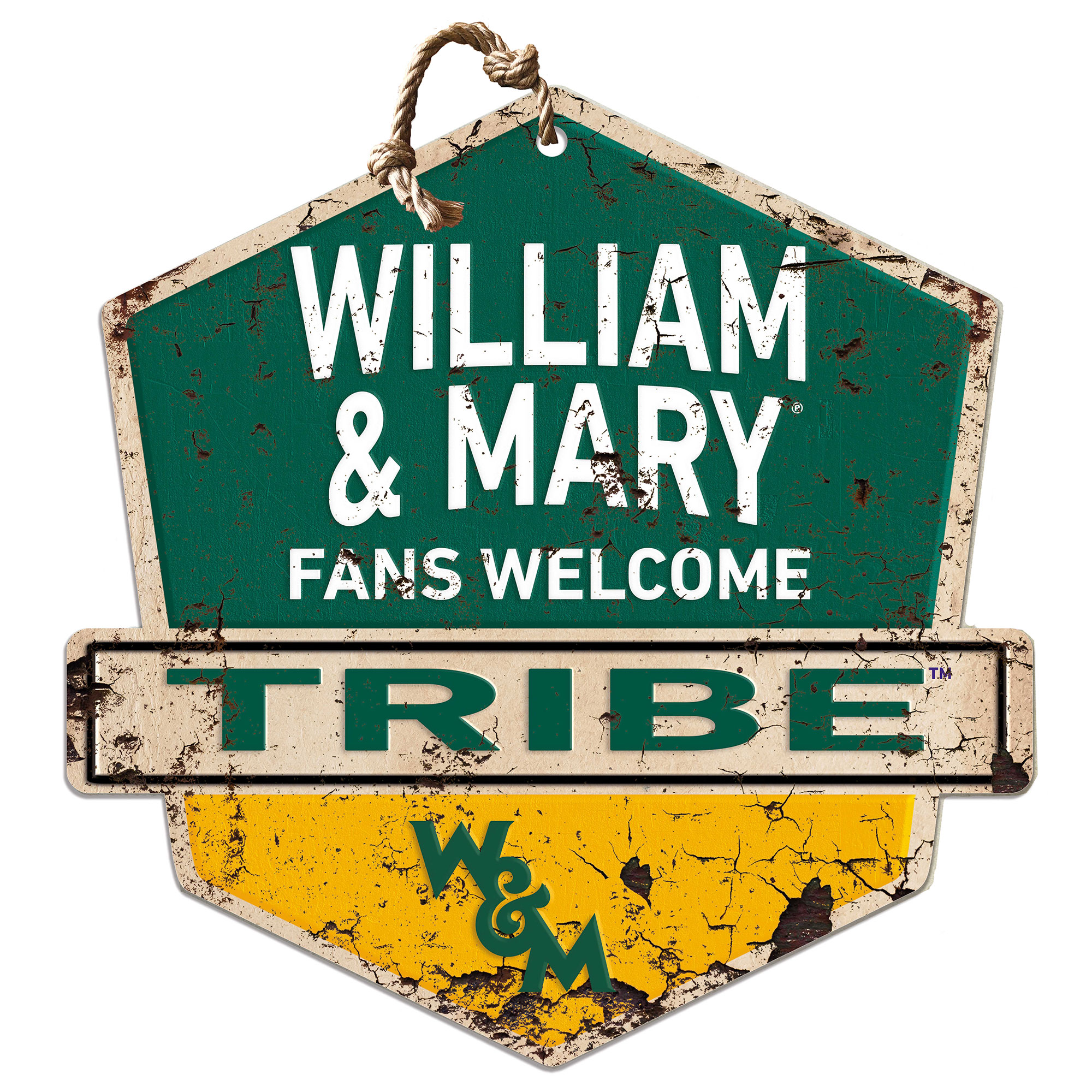 William & Mary Tribe 20" x 20" Fans Welcome Sign