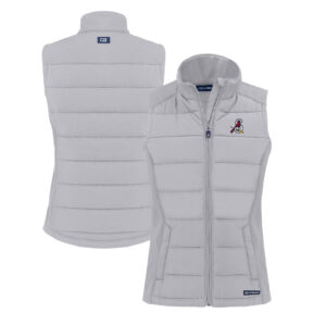 Women's Cutter & Buck  Gray Springfield Cardinals Evoke Hybrid PrimaLoft Eco Softshell Recycled Full-Zip Vest