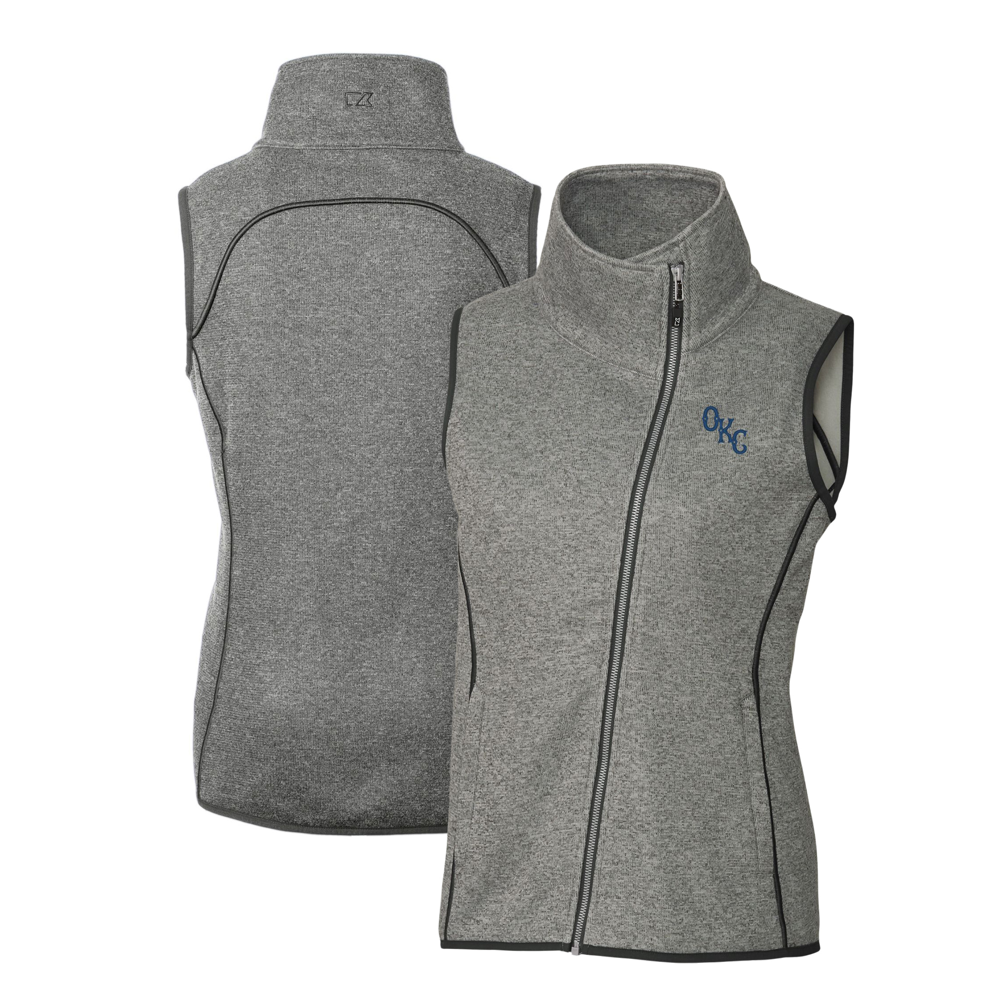 Women's Cutter & Buck Navy Minnesota Twins Adapt Eco Knit Stretch Half-Zip Logo Pullover Top - Image 2