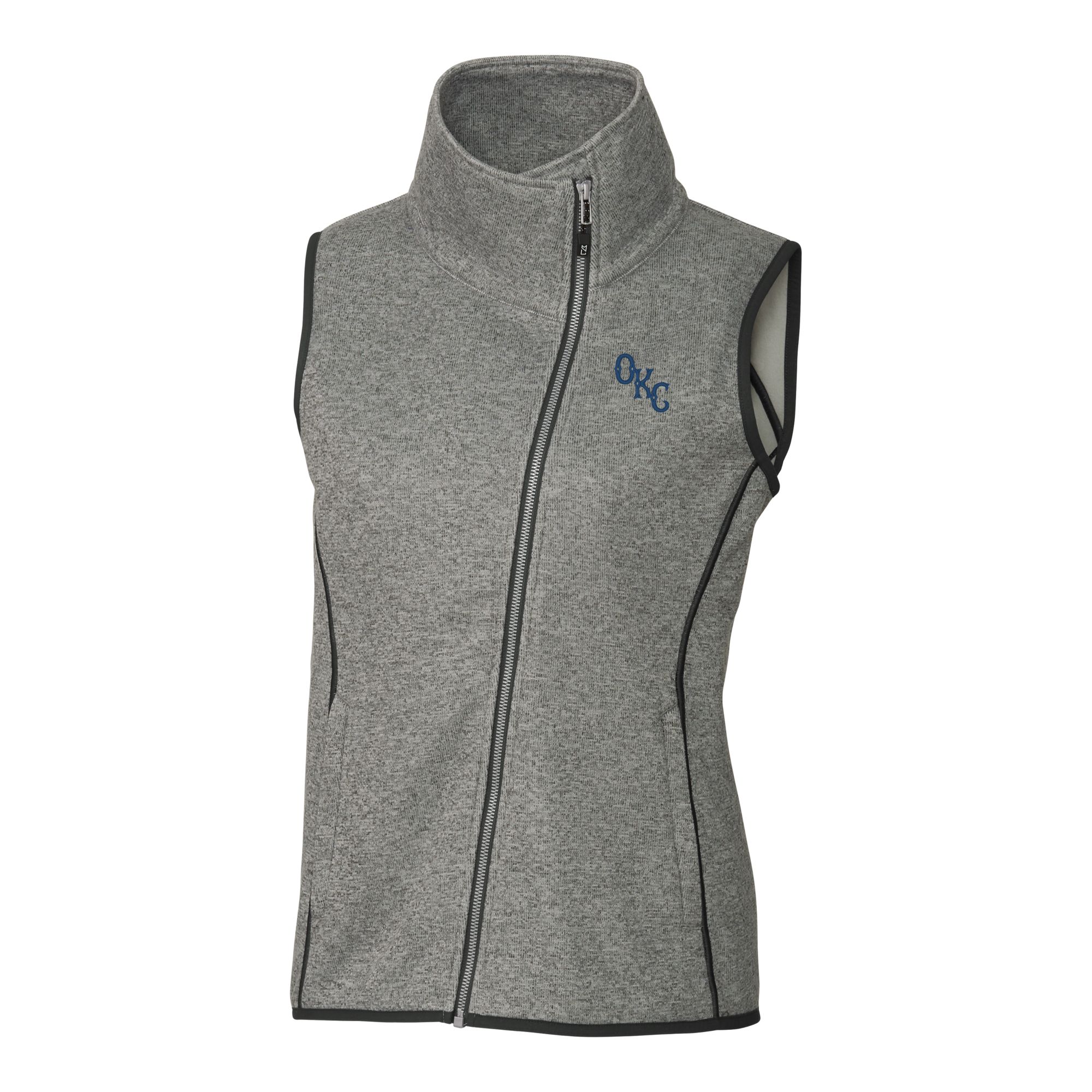 Women's Cutter & Buck Navy Minnesota Twins Adapt Eco Knit Stretch Half-Zip Logo Pullover Top - Image 3
