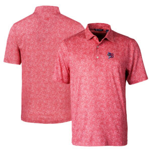 Men's Cutter & Buck Red Buffalo Bisons DryTec Pike Constellation Print Stretch Polo