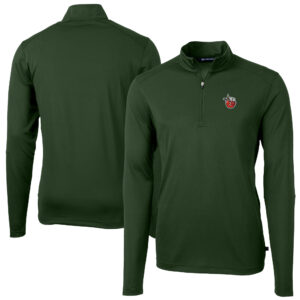 Men's Cutter & Buck Hunter Green Fort Wayne TinCaps Virtue Eco Pique Recycled Quarter-Zip Pullover Top