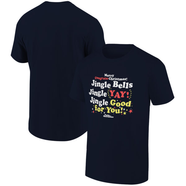 Men's Ripple Junction Navy Parks and Recreation Christmas Carol Holiday Graphic T-Shirt