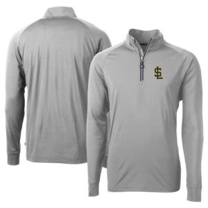 Men's Cutter & Buck  Gray Salt Lake Bees Adapt Eco Knit Stretch Recycled Big & Tall Quarter-Zip Pullover Top