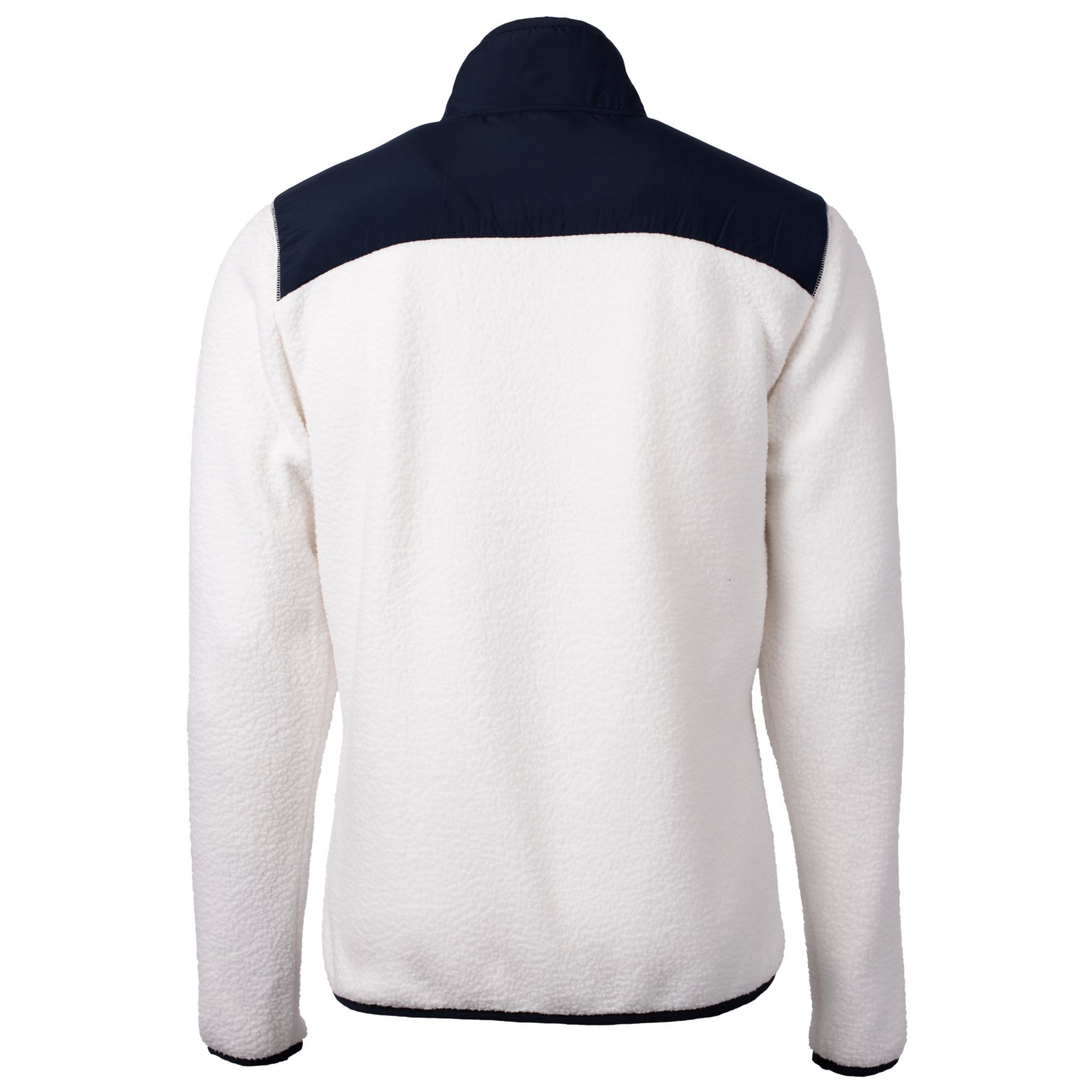 Men's Cutter & Buck White/Navy West Michigan Whitecaps Big & Tall Cascade Eco Sherpa Fleece Full-Zip Jacket - Image 4