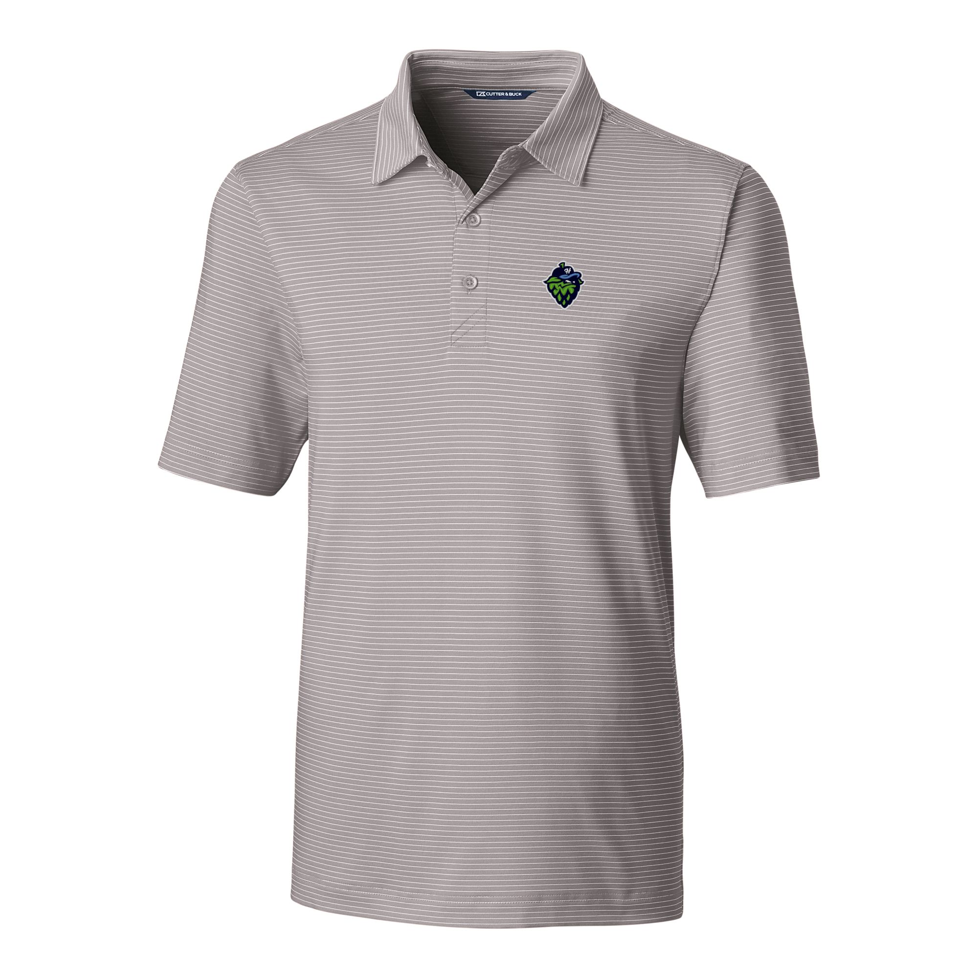 Men's Cutter & Buck Gray Hillsboro Hops Big & Tall Forge Pencil Stripe Stretch Polo - Image 3
