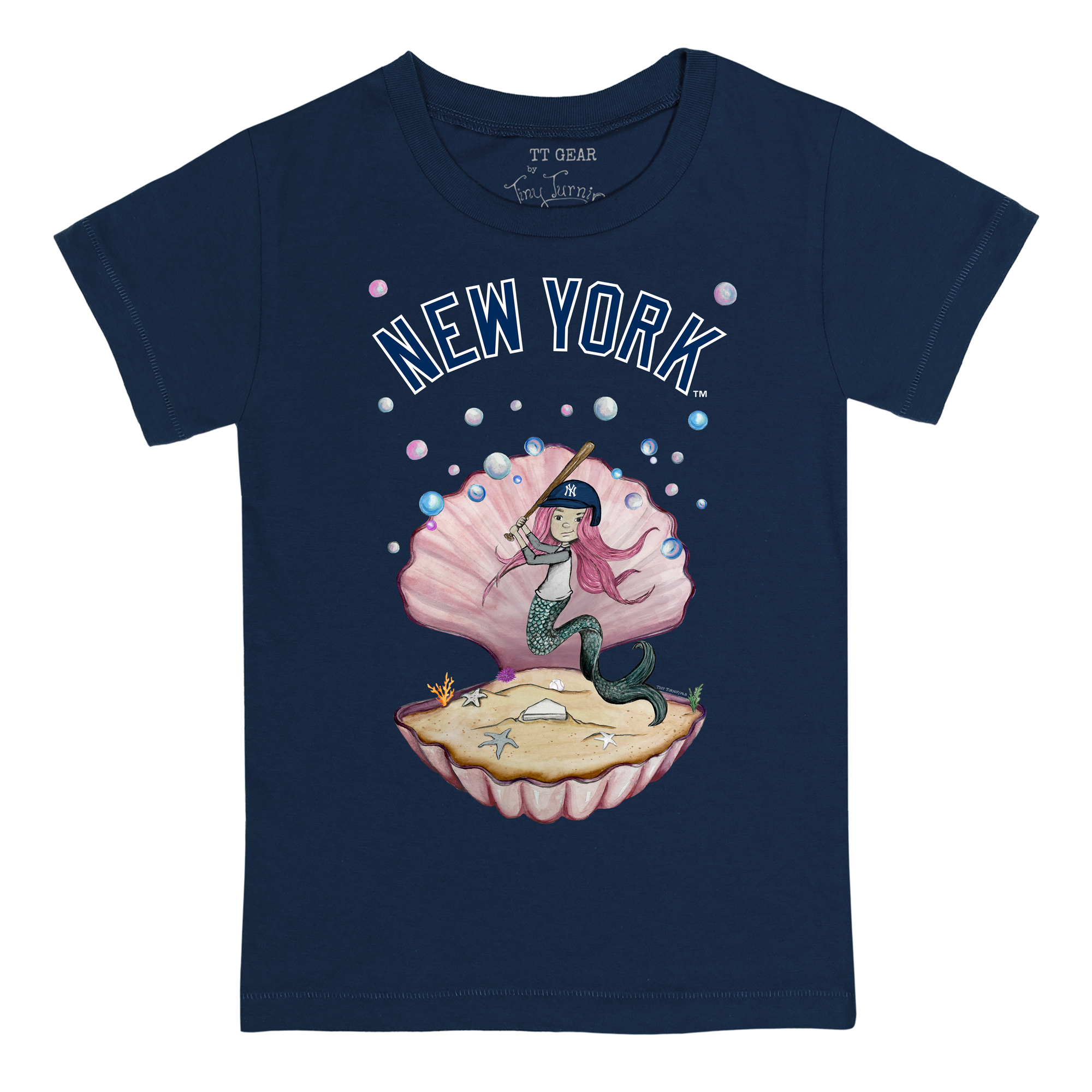 Infant Tiny Turnip Navy New York Yankees Mermaid T-Shirt - Image 6