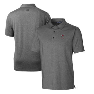 Men's Cutter & Buck Heather Charcoal Georgia Bulldogs Alumni Logo Forge DryTec Heathered Stretch Polo