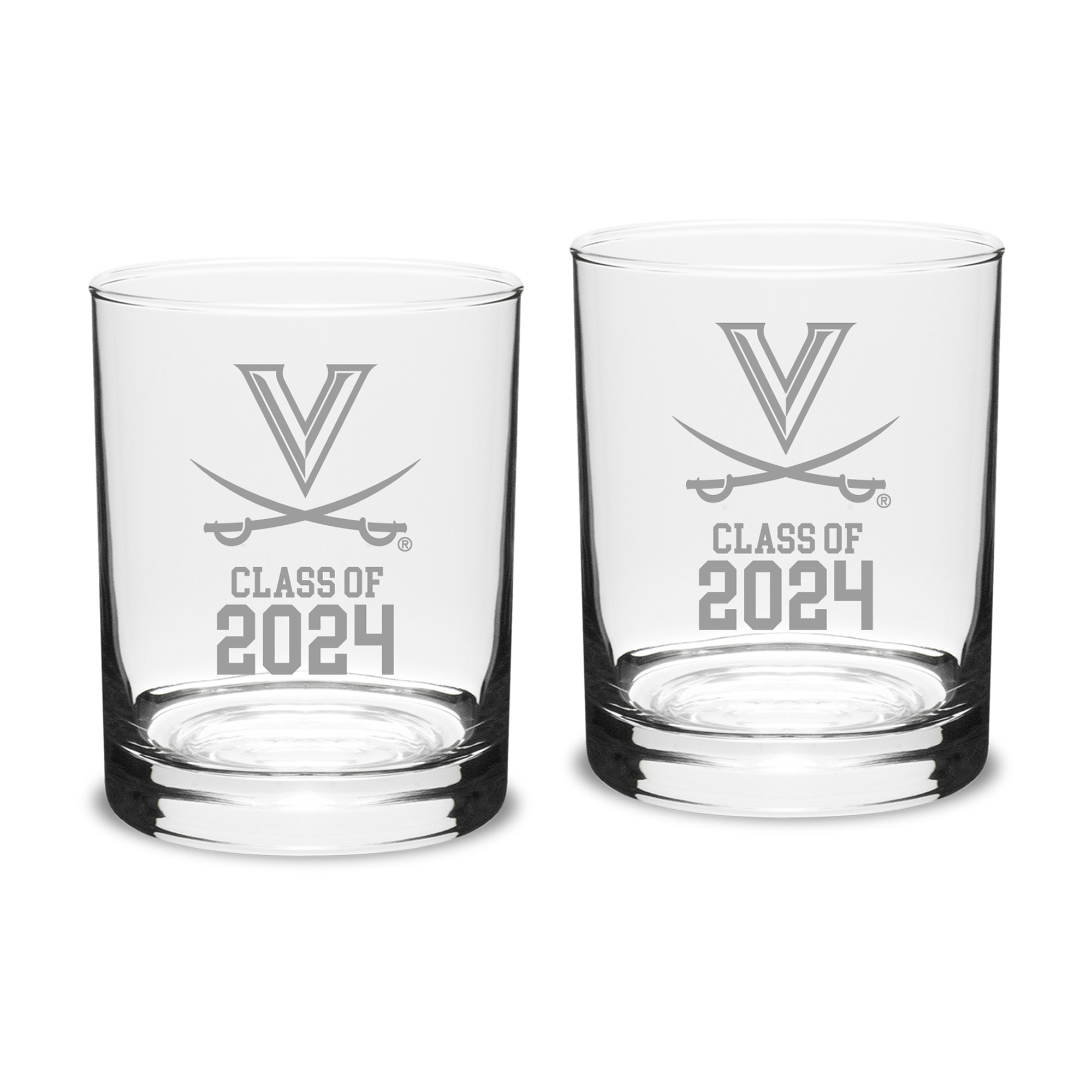 Virginia Cavaliers Class of 2024 14oz. Two-Piece Classic Double Old Fashioned Glass Set - Image 2