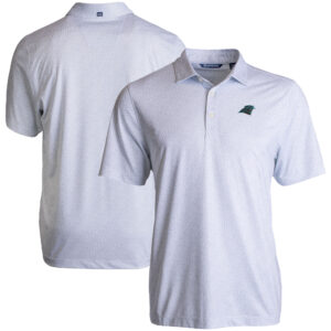 Men's Cutter & Buck White Carolina Panthers  Pike Eco Pebble Print Stretch Recycled Polo