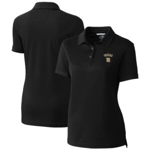 Women's Cutter & Buck Black Texas Rangers City Connect DryTec Advantage Tri-Blend Pique Polo
