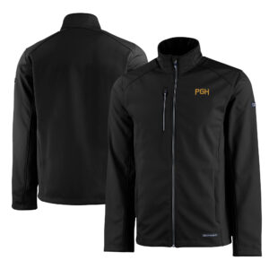 Men's Cutter & Buck Black Pittsburgh Pirates City Connect Evoke Eco Softshell Recycled Full-Zip Jacket
