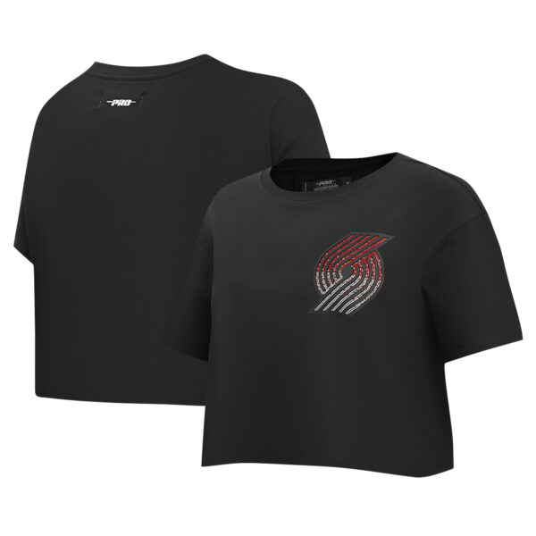 Women’s Pro Standard Black Portland Trail Blazers Jewels Boxy Cropped T