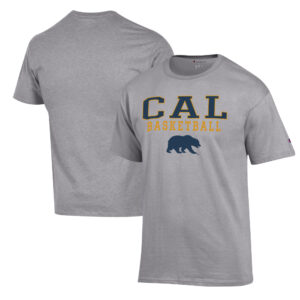 Men's Champion Heather Gray Cal Bears Basketball Stack T-Shirt