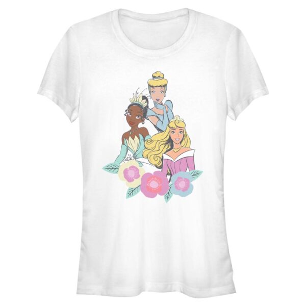 Women's Mad Engine  White Disney Princess Cinderella, Aurora & Tiana Graphic T-Shirt