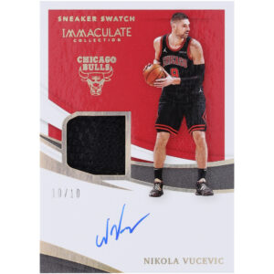 Nikola Vucevic Chicago Bulls Autographed 2020-21 Panini Immaculate Collection Sneaker Swatch #SNS-NVU #10/10 Card
