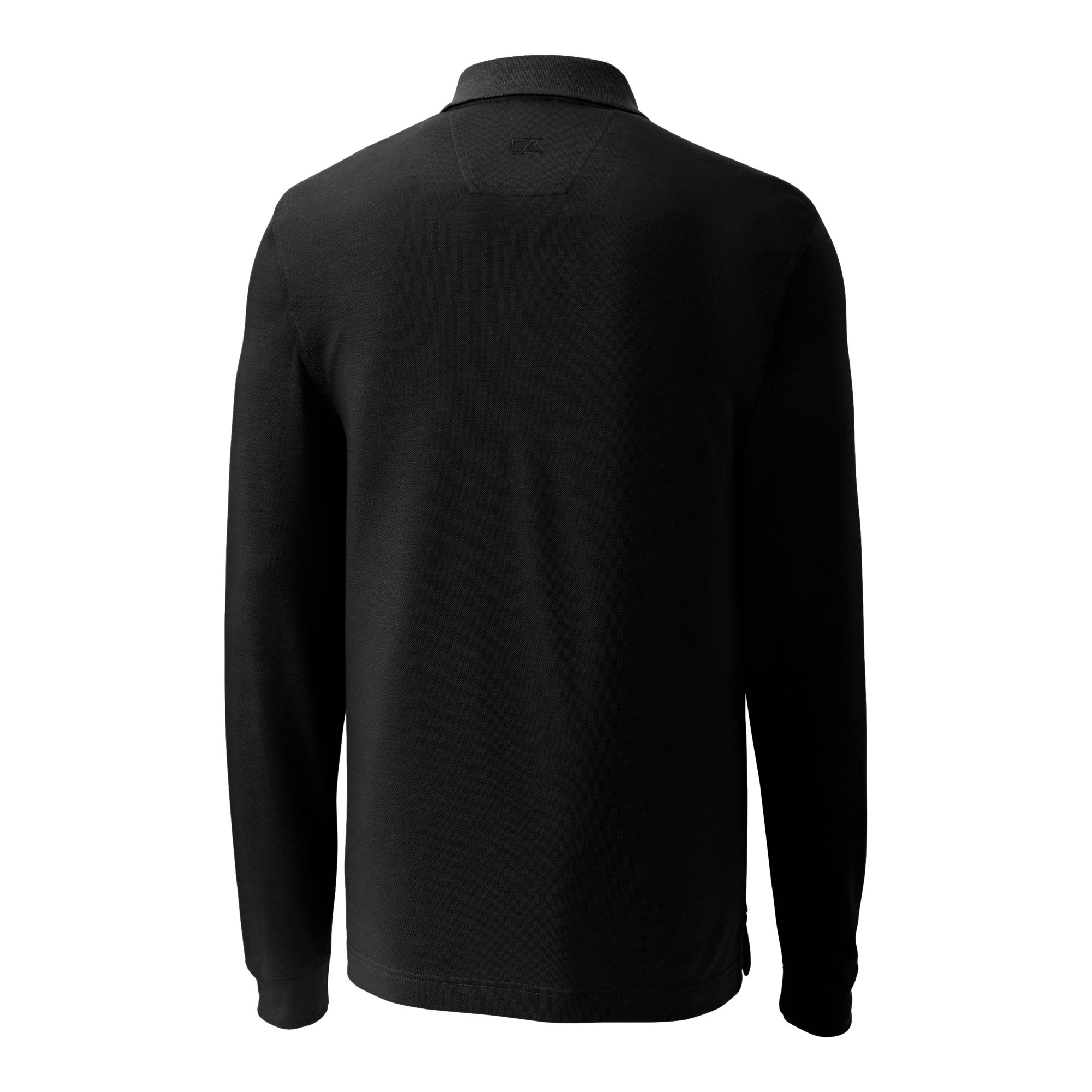 Men's Cutter & Buck Black Kansas State Wildcats Big & Tall Tri-Blend Pique Long Sleeve DryTec Polo - Image 7