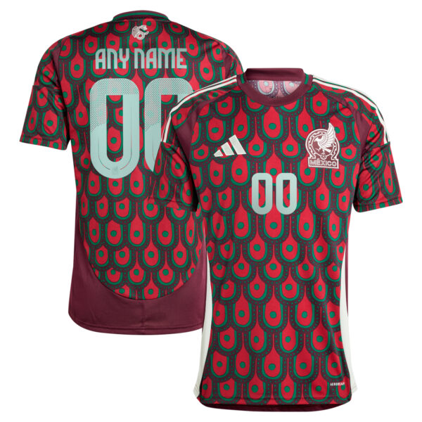 Men's adidas  Burgundy Mexico National Team 2024 Home Replica Custom Jersey - Image 5