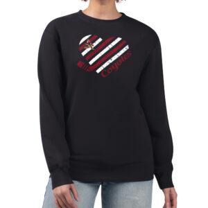 Women's G-III 4Her by Carl Banks  Black Arizona Coyotes Heart Graphic Pullover Sweatshirt